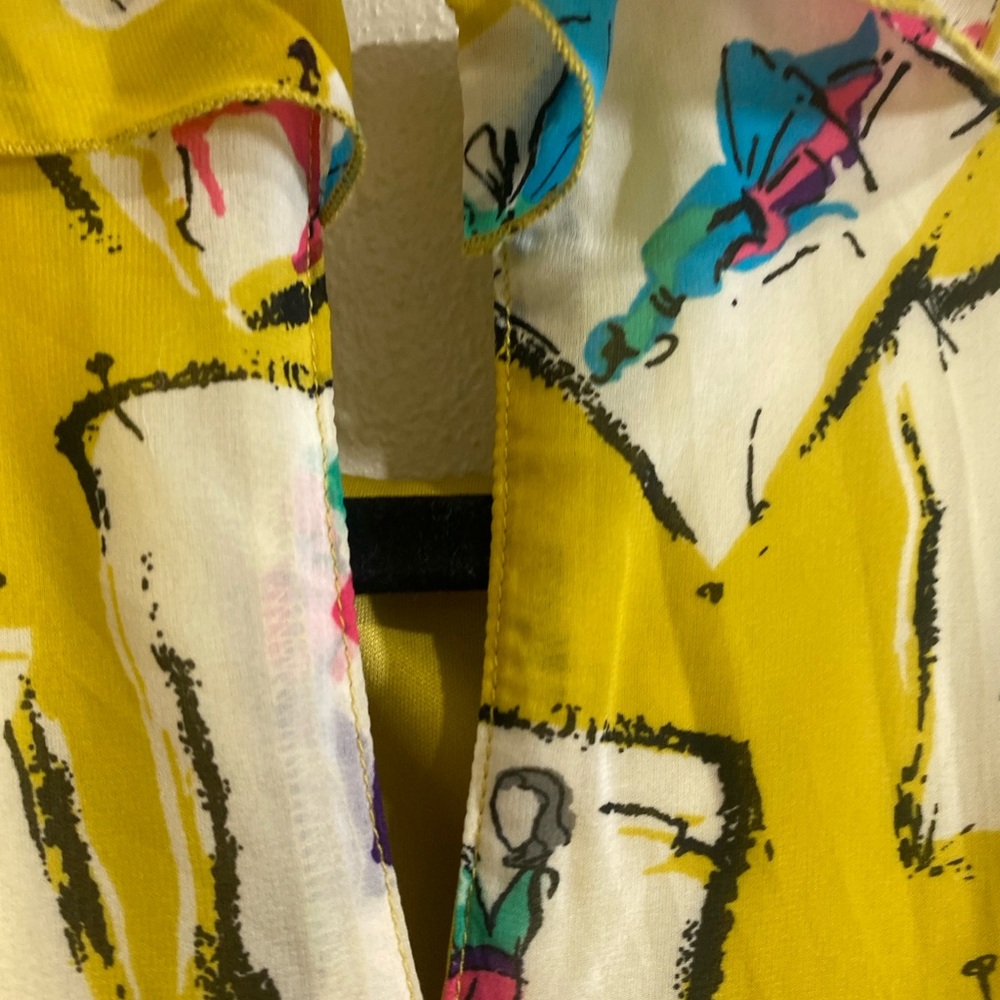 Marilyn Monroe Yellow Dress with Fashion Print Vintage - Picture 5 of 7